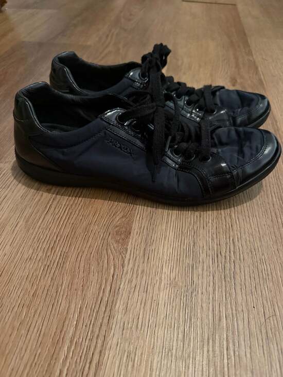 Prada Other - Prada Nylon and Patent Leather Sneakers Black Size 9.5